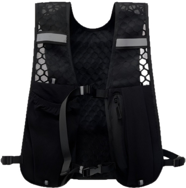 HnEx 에어핏 스포츠 러닝조끼 가방, 블랙, 1개