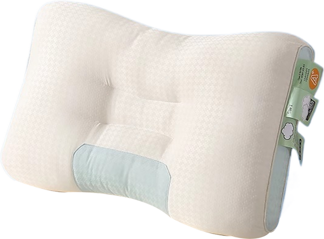 스마일깨비 사용 편한 니트형 숙면 경추베개 1.1kg, 화이트스카이블루, 1개