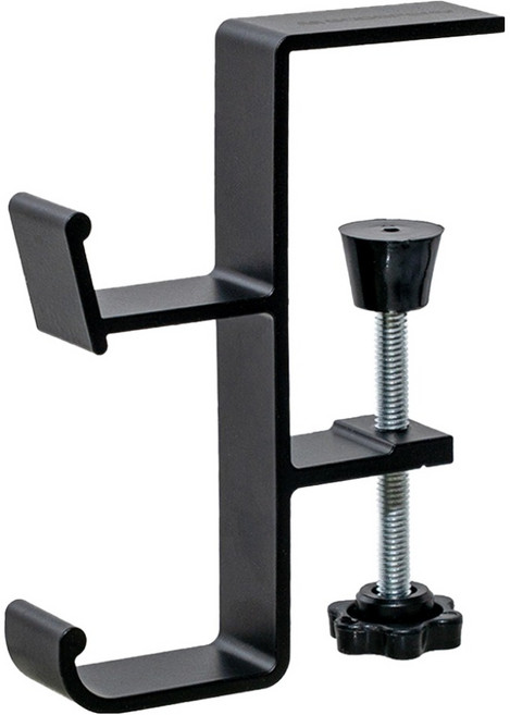 구스페리 무타공 메탈 2단 책상 헤드셋 가방걸이, 블랙, 1개