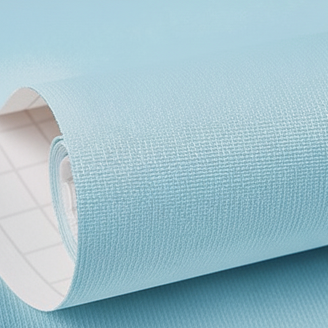 로이라이프 접착식 린넨패턴 벽지 2p, 마카롱 블루