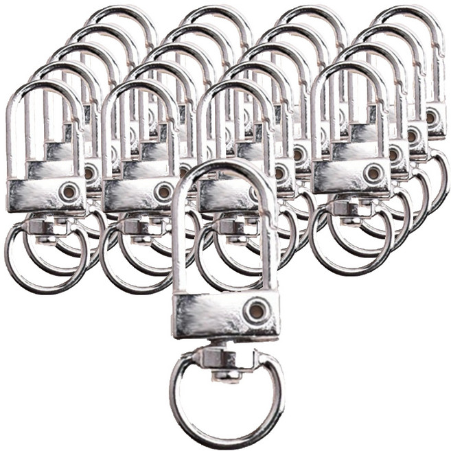 누엘라 쏘블랑 회전 키링 고리 DIY 액세서리, 실버, 20개