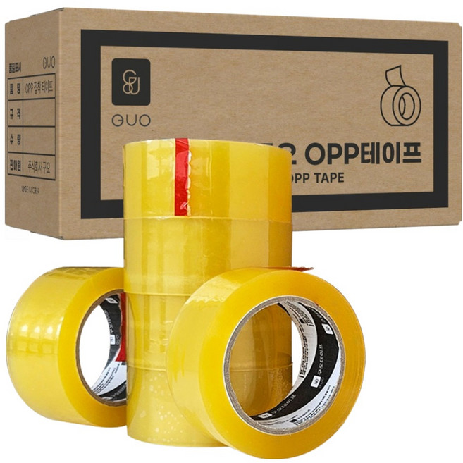 Guo 快遞包裝用OPP封箱膠帶 透明 80m, 10個