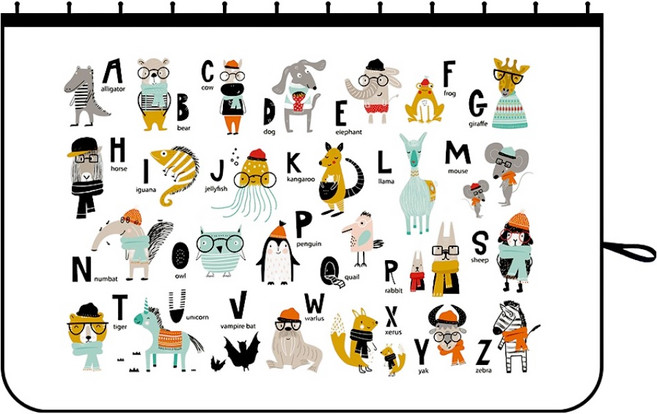 바니바니 차량용 레일형 햇빛가리개, 20 영어동물들, 1개