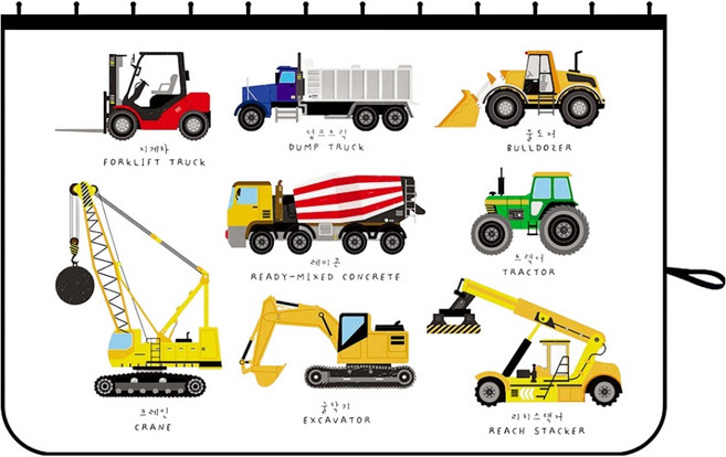 바니바니 차량용 레일형 햇빛가리개, 16 중장비, 1개