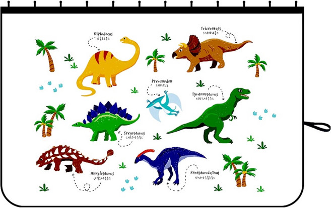 바니바니 차량용 레일형 햇빛가리개, 10 공룡, 1개