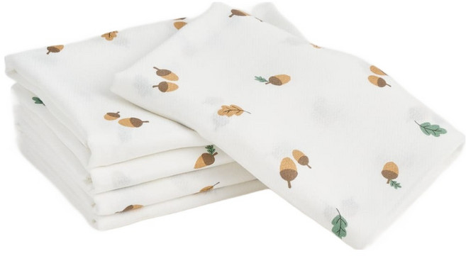 아가짱 퓨어 천 기저귀 대형, 5개, 도토리