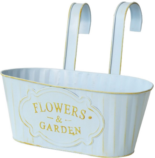 미소로운 베란다 화분걸이대, 레트로블루타원형, 1개