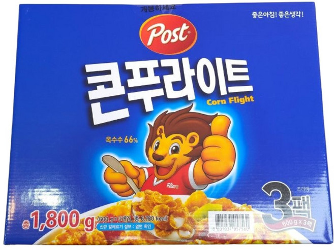 DONGSUH 東西食品 玉米片麥片 3入, 1.8kg, 1個