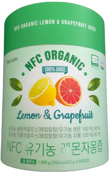 휴럼 NFC 유기농 레몬자몽즙 50p, 1개, 1kg