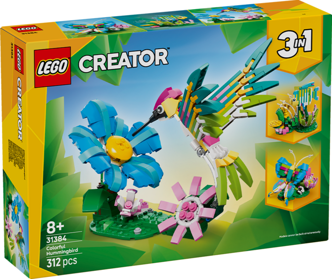 LEGO 創意三合一系列 野生動物 多彩蜂鳥 Wild Animals: Colorful Hummingbird 31384, 混和顏色, 1個