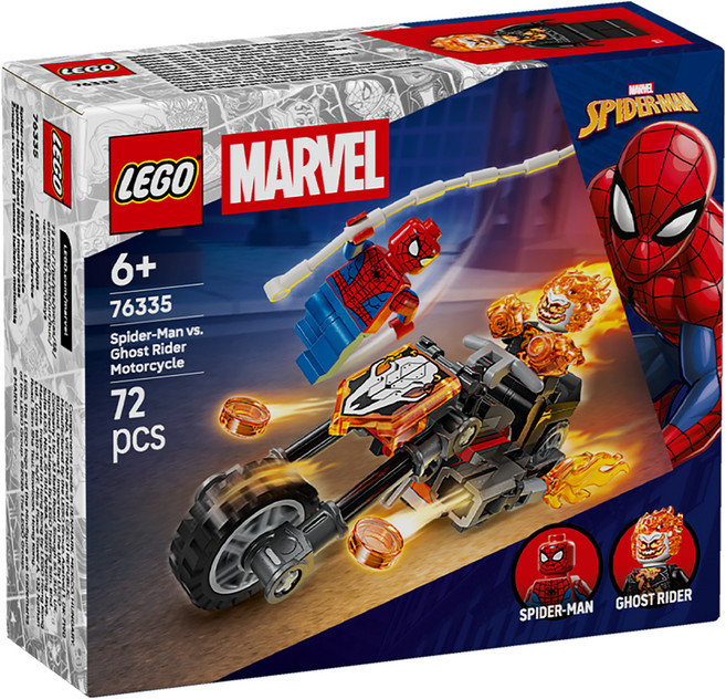 LEGO 漫威系列 蜘蛛人大戰惡靈戰警摩托車 Spider-Man vs. Ghost Rider Motorcycle 76335, 混和顏色, 1套