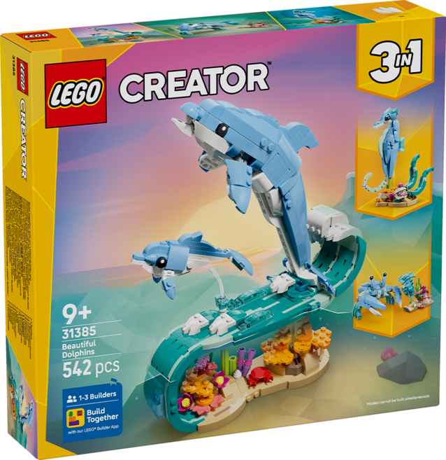 LEGO 創意三合一系列 海洋動物 美麗海豚 Sea Animals: Beautiful Dolphins 31385, 混和顏色, 1個