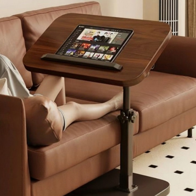 ROI라이프 쇼파 침대 홈테이블 40 x 30 x 45 cm, 블랙월넛 360회전 상하조절, 1개