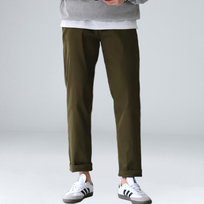 EV CLOSET 男士大尺碼彈性鬆緊帶直筒棉褲 6081-1