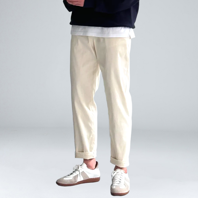 EV CLOSET 男士大尺碼彈性鬆緊帶直筒棉褲 6081-1