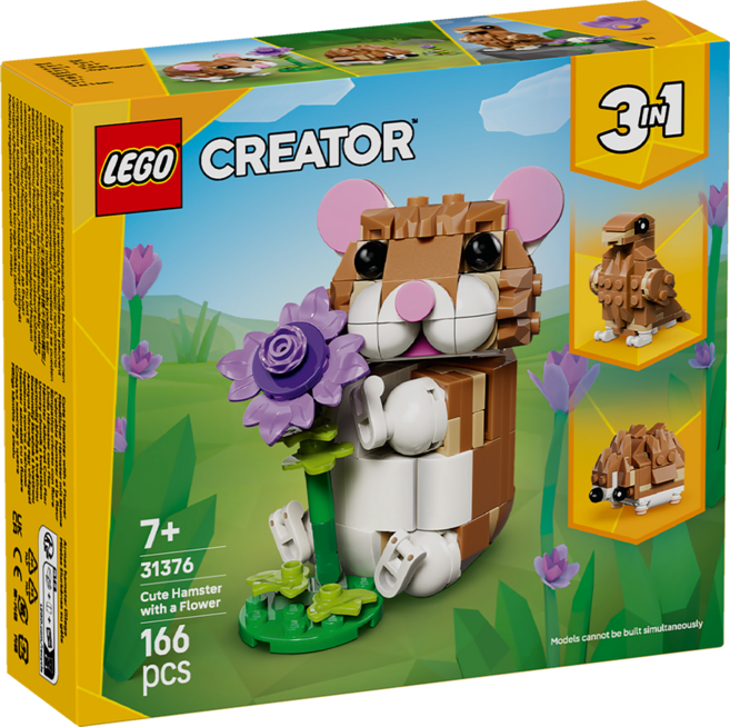 LEGO 創意三合一系列 可愛倉鼠和花朵 Cute Hamster with a Flower 31376, 混和顏色, 1個