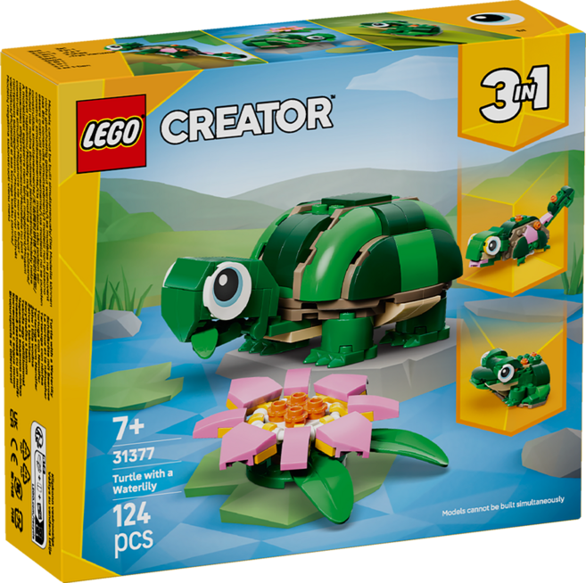 LEGO 創意三合一系列 烏龜和睡蓮 Turtle with a Water Lily Flower 31377, 混和顏色, 1個