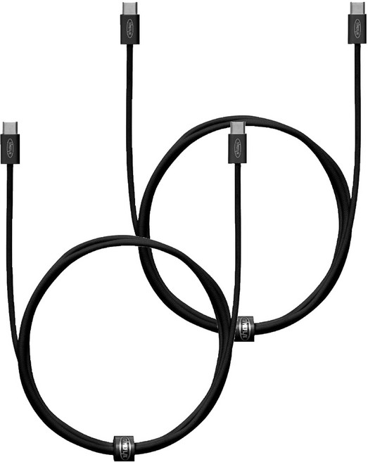 타임플립 커넥토 C타입- C타입 60W 초 고속 충전케이블, 2개, 블랙, 1.5m