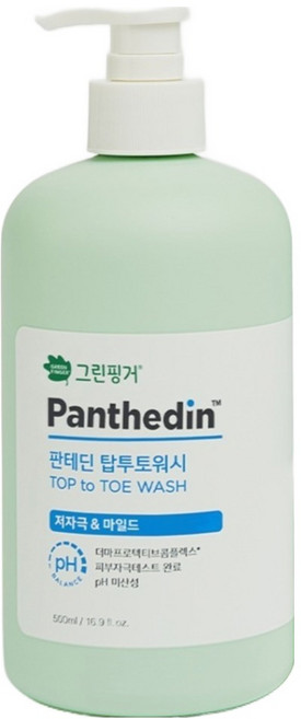 그린핑거 판테딘 더마 저자극 탑투토 올인원 워시, 1개, 500ml