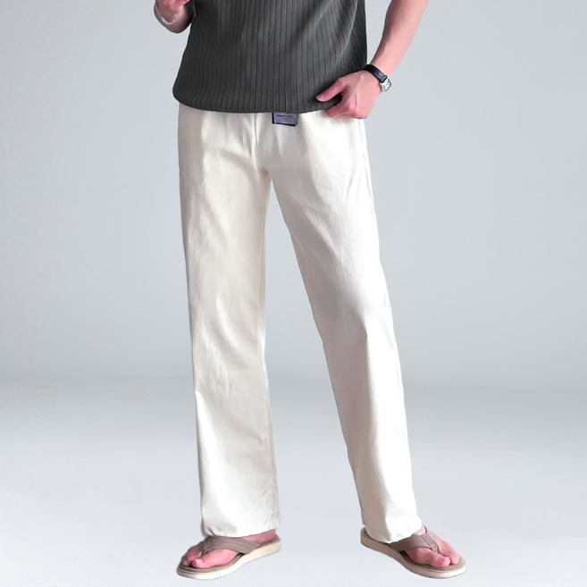 이브클로젯 남성용 스판 밴딩 빅사이즈 면 와이드팬츠 6308-1