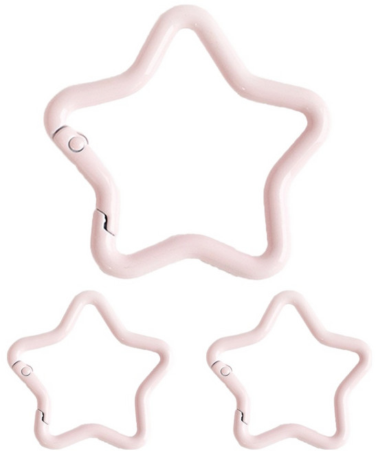 yarna 별 카라비너 키링, 연핑크, 3개