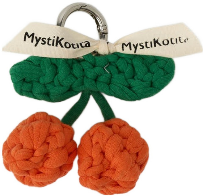 MystiKotita Cherry Kungchitta 鑰匙圈 Clara 製作編織 DIY 套組, 1個, 橘色 + 綠色