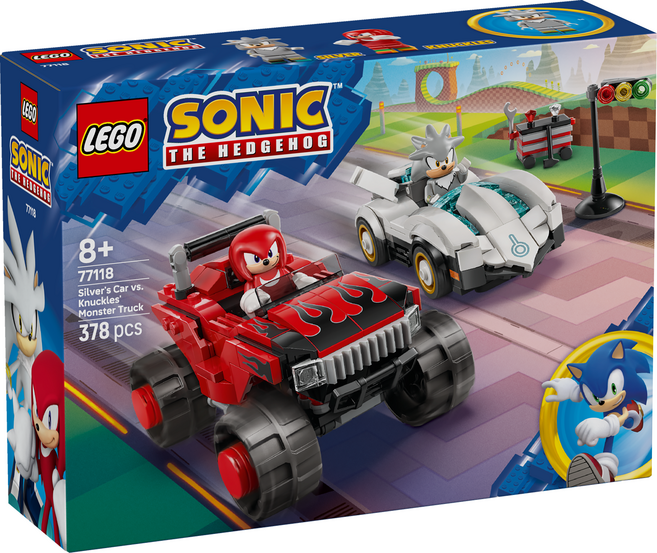 LEGO 77118 音速小子系列 希爾弗的車 vs. 納克的怪獸卡車 Silver's Car vs. Knuckles' Monster Truck, 混和顏色, 1套