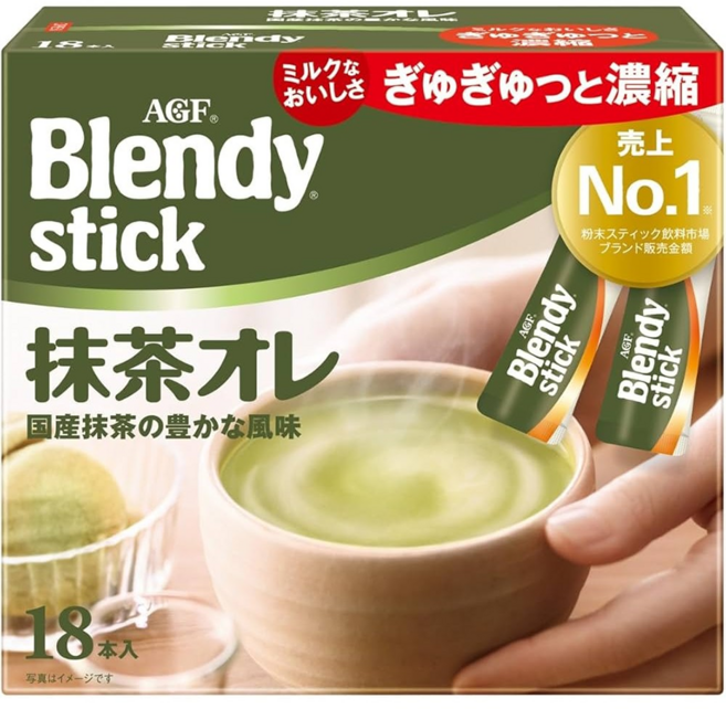 AGF Blendy 抹茶歐蕾風味即溶飲品, 9.7g, 18個裝, 1組
