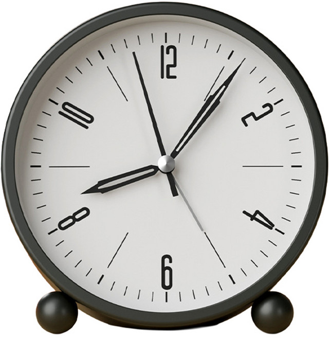 맙소샵 무소음 알람 책상 침실 미니 탁상시계 BRP2786 11.5 x 12 cm, 블랙