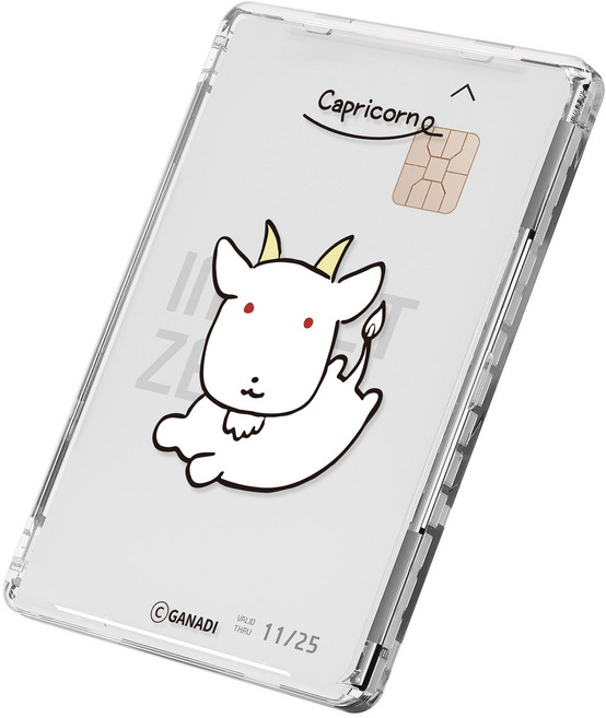 MOLAN CANO Ganadi 星座設計 MagSafe 2倍磁力 透明卡套錢包, 1個, 摩羯座