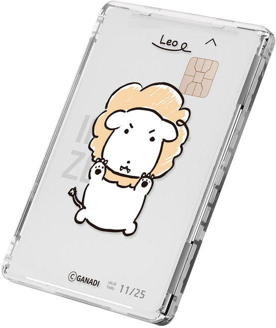 MOLAN CANO Ganadi 星座設計 MagSafe 2倍磁力 透明卡夾錢包, 1個, 獅子座