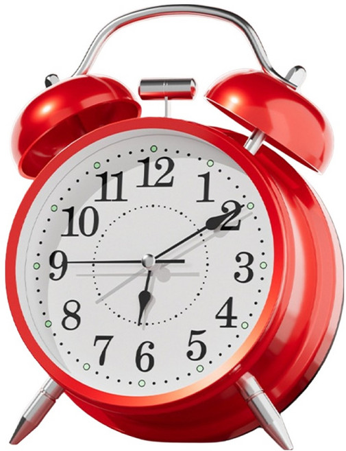 맙소샵 레트로 클래식 자명종 시계 BRP2787 11.5 x 5.5 x 16.5 cm, 레드