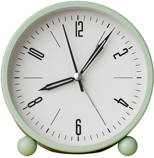 맙소샵 무소음 알람 책상 침실 미니 탁상시계 BRP2786 11.5 x 12 cm, 그린