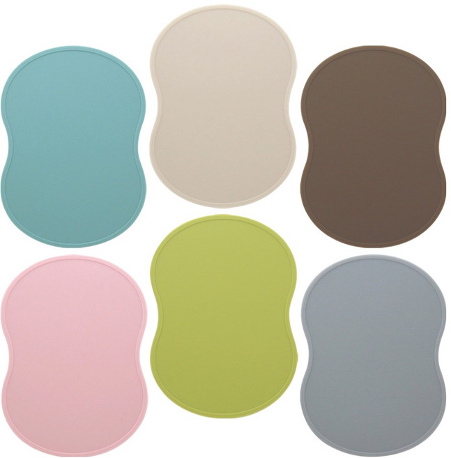 제이알 가로 세로 실리콘 수저받침 6종 세트, 혼합색상, 1세트