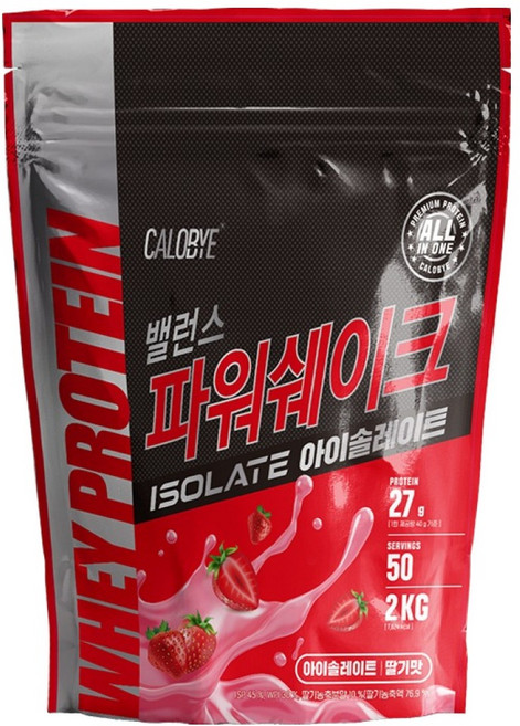칼로바이 밸런스 파워쉐이크 아이솔레이트 딸기맛, 1개, 2kg