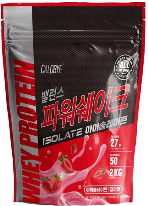 칼로바이 밸런스 파워쉐이크 아이솔레이트 딸기맛, 1개, 2kg - 쿠팡