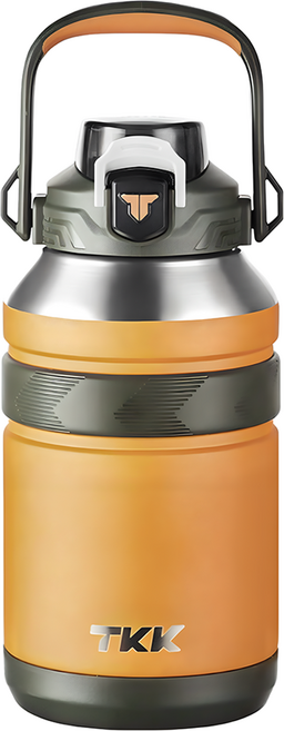 TKK 攀峰可揹可提大容量保溫壺, 獅橙, 1個, 1.5L