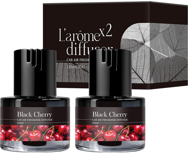 라홈 심지타입 차량용 디퓨저 120ml 2개입, 블랙체리, 1세트