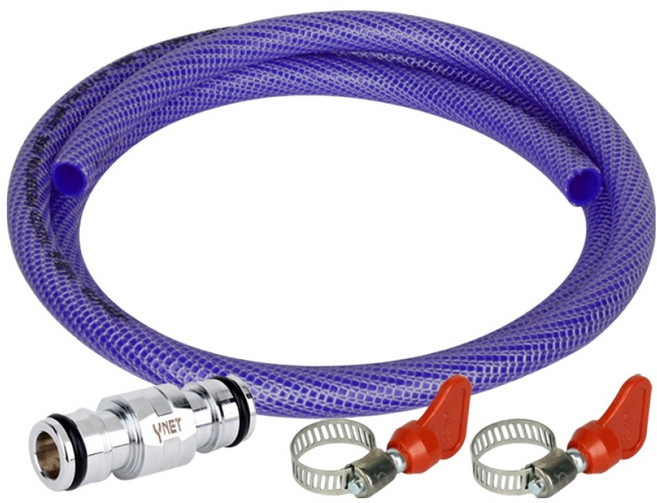 와이넷 연장용 꼬이지 않는 물호스 2m + 스마트 양방향 커플링 + 손잡이 호스밴드 특대 2p 세트, 1세트