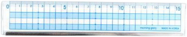 모닝글로리 컬러 커팅방안자 15cm, 랜덤발송, 1개