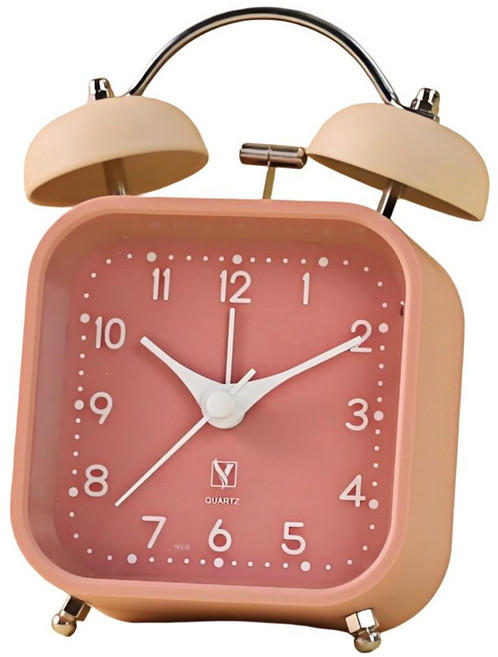 Couselect 方形多功能桌面時鐘/卧室床頭小鬧鐘 磨砂外殼設計 起床神器, 粉色