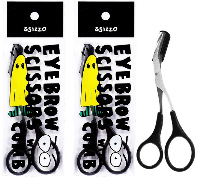 씨조 프리미엄 눈썹 가위, 2개, 블랙