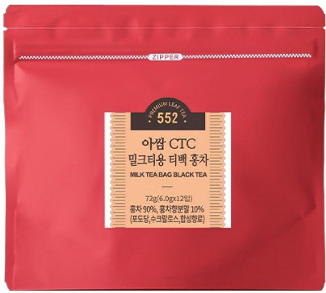 제임스티스푼 아쌈 CTC 밀크티용 티백 홍차, 1개, 12개입, 6g