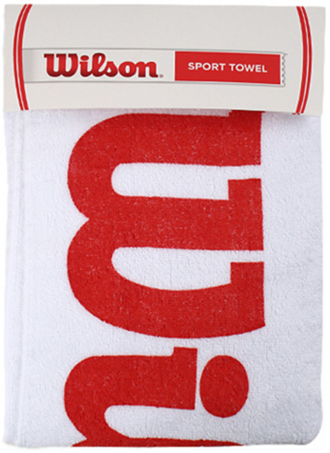 Wilson 運動毛巾 WRZ540100, 白色 + 紅色, 1個