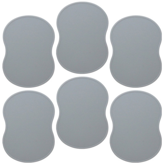 제이알 가로 세로 실리콘 수저받침, 그레이, 6개