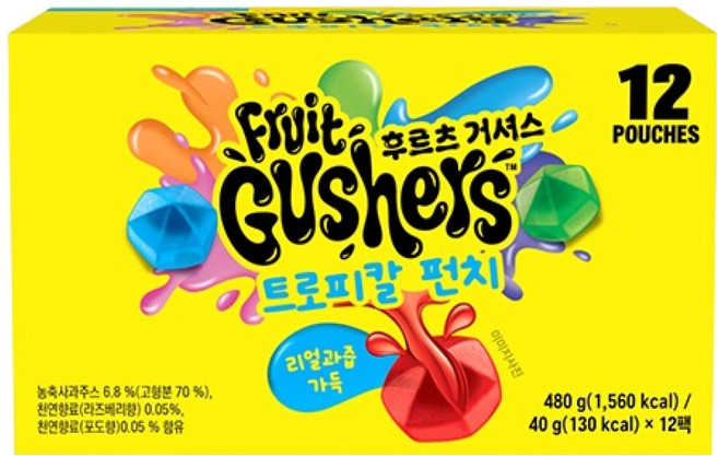 후르츠 거셔스 트로피칼 펀치 젤리 12개입, 1개, 480g