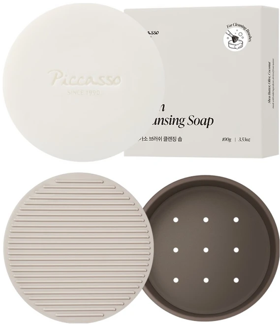 피카소 브러쉬 클렌징 솝 100g + 솝 케이스 세트, 단일색상(솝), 1세트 - 쿠팡