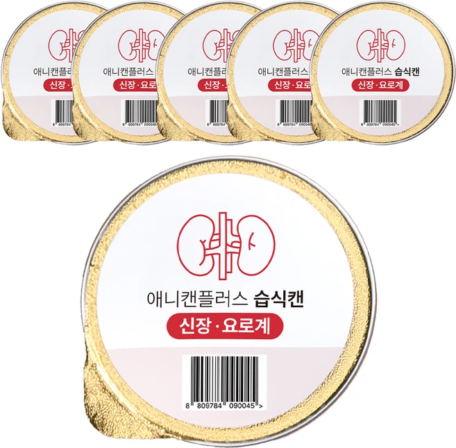 애니먼 강아지 고양이 애니캔 플러스 신장 습식사료, 6개, 30g, 가수분해 오리 - 쿠팡