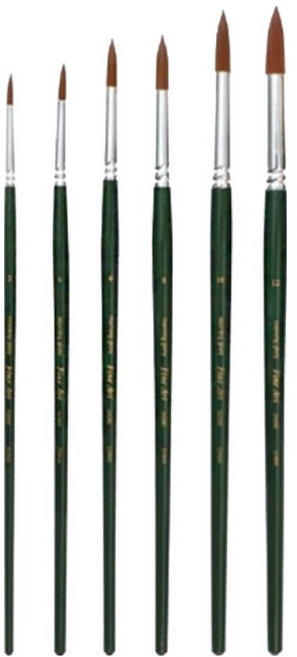 모닝글로리 8000 파인아트 수채화붓 6종 세트, 2호, 4호, 6호, 8호, 10호, 12호, 1세트