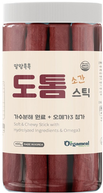 올가밀 강아지 말랑촉촉 도톰스틱, 400g, 1개, 소간